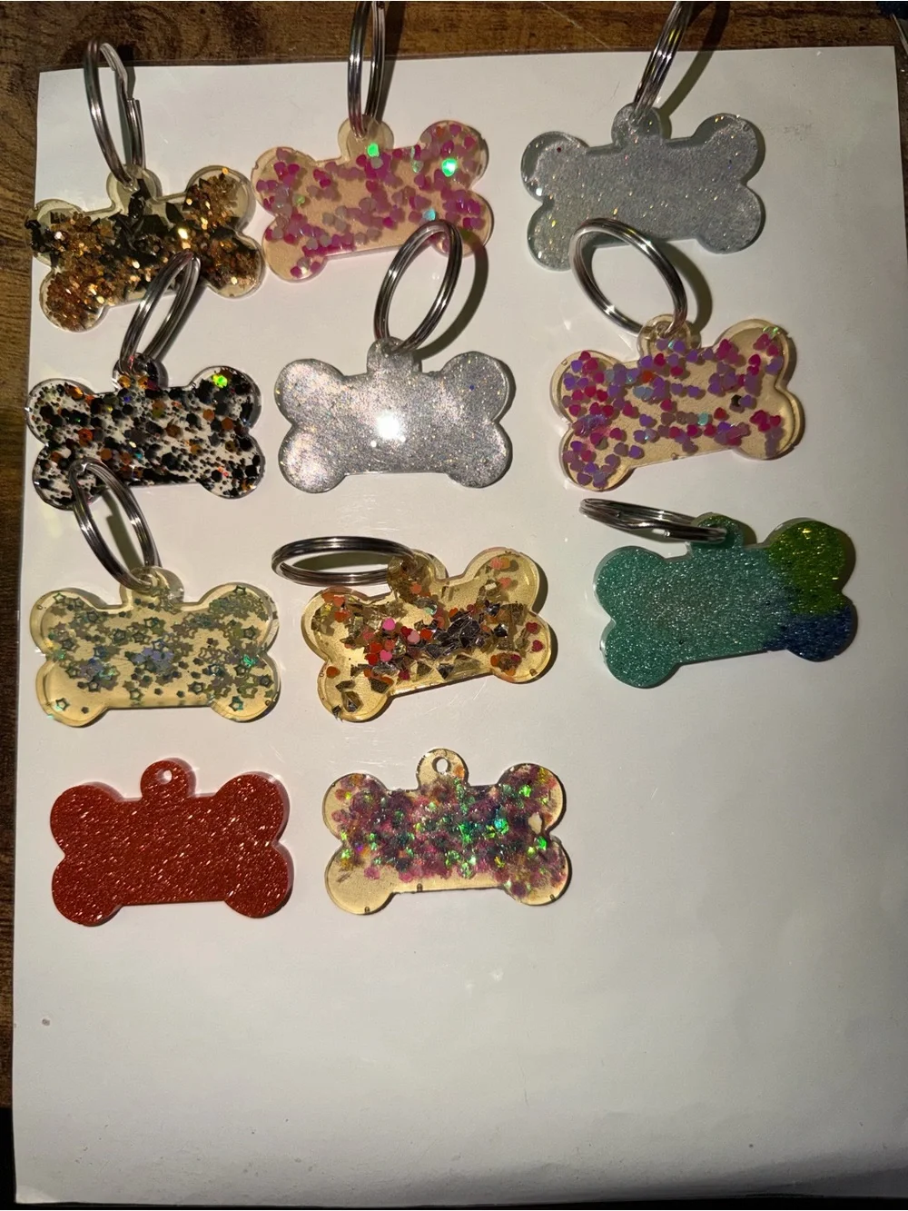 Glitter Bone Dog ID Tag - Assorted Colors